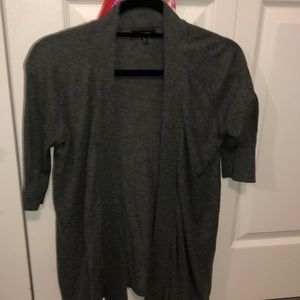 Gray quarter sleeve cardigan